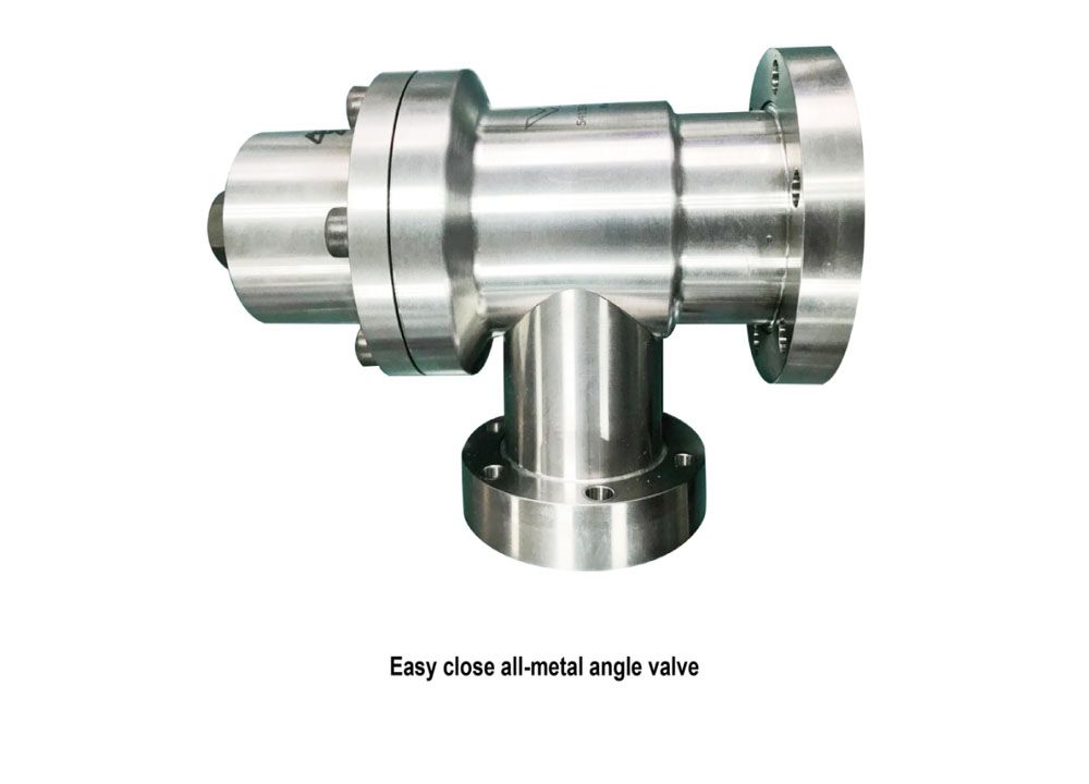 Easy close all-metal angle valve